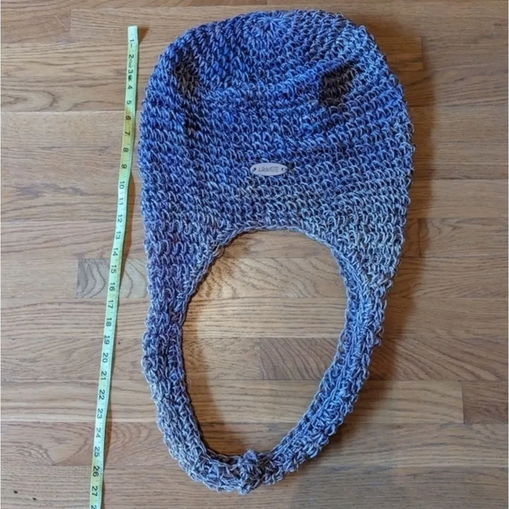RARE Vintage ESPRIT Blue‎ Gray Crochet Rafia Shoulder Bag Casual Boho Purse